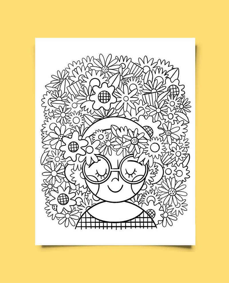 Happy Flowers Colouring Sheets