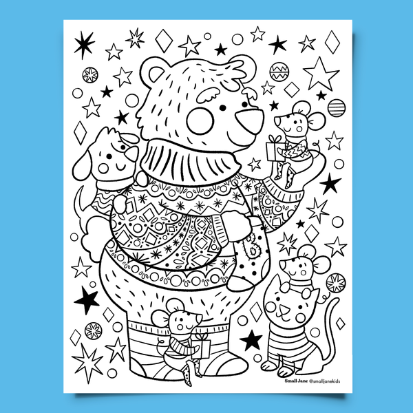 Stockings & Sweaters Colouring Sheet
