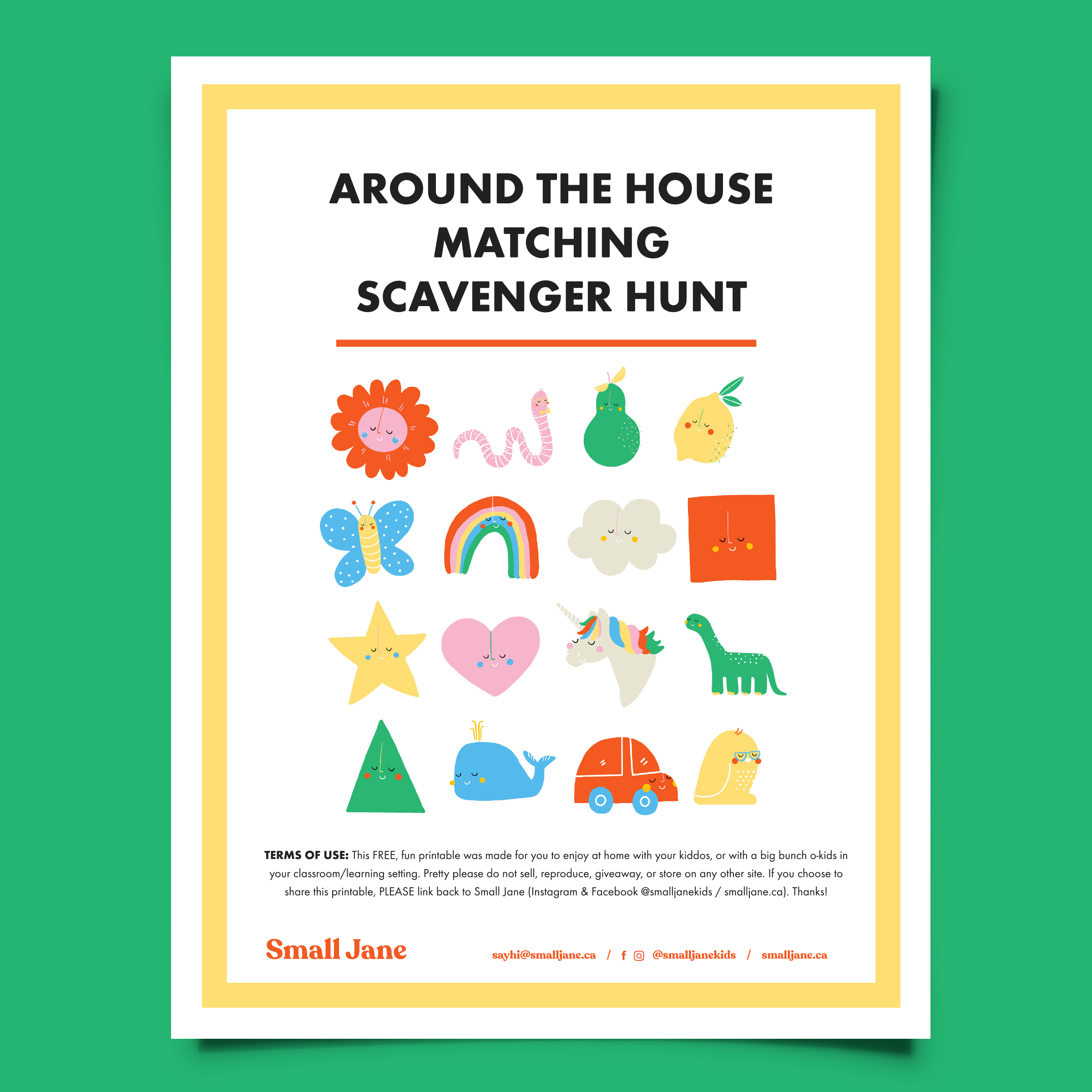 Around The House Matching Scavenger Hunt – Small Jane