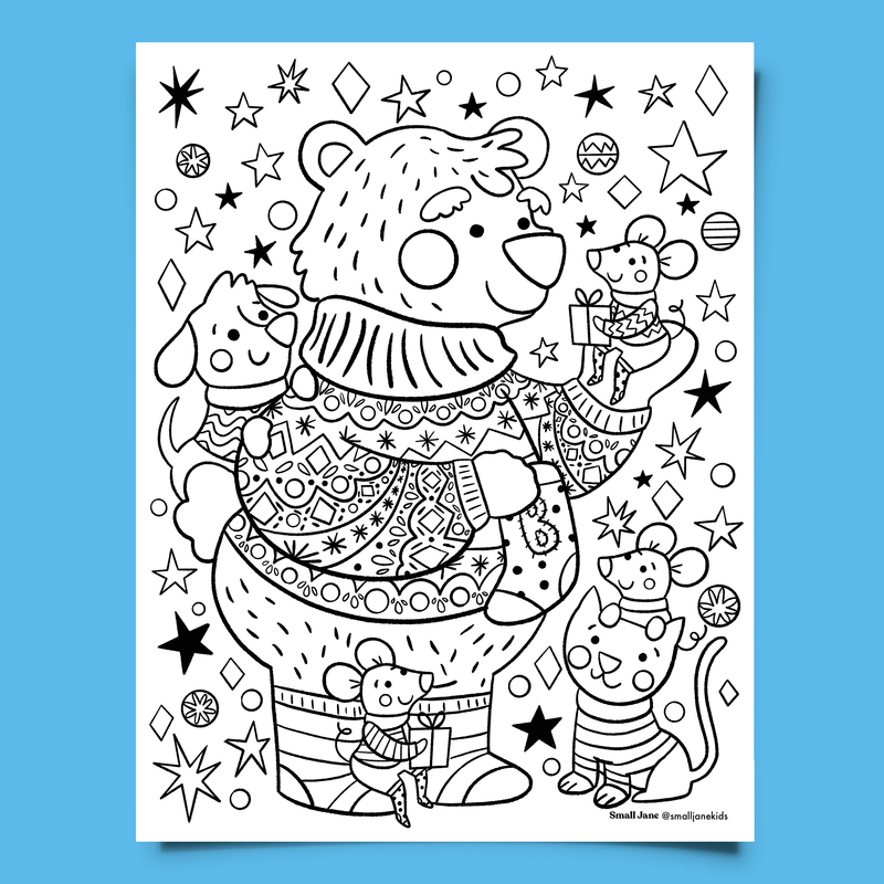 Stockings & Sweaters Colouring Sheet